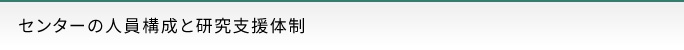 センターの人員構成と研究支援体制